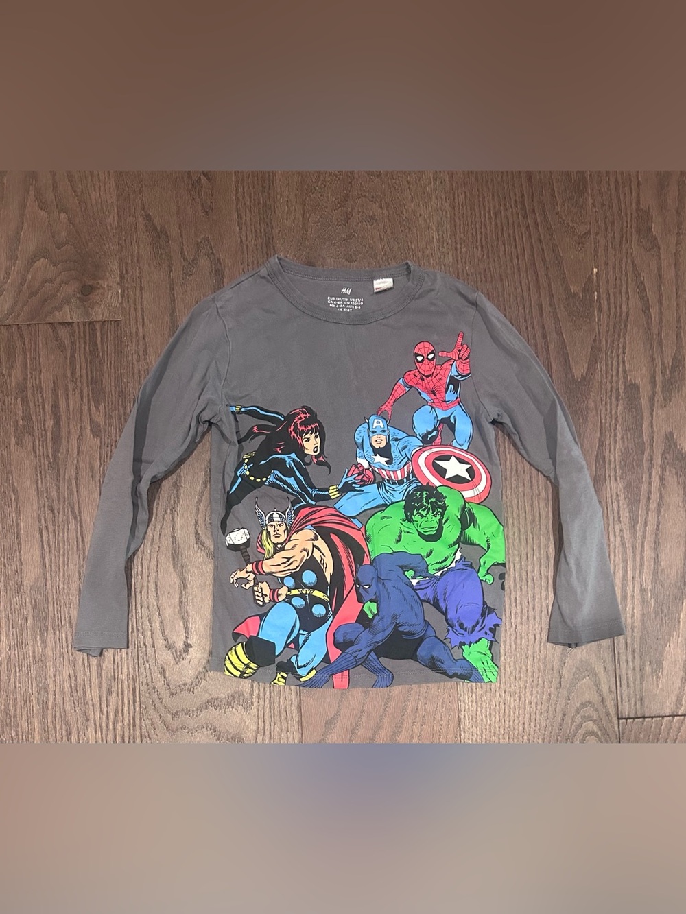 H&M Size 5T/6 Boy's Marvel Long Sleeve Tee